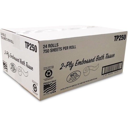 Vondrehle Tissue, Pro, 2Ply, 4X4, 750Sh 24PK VONTP250
